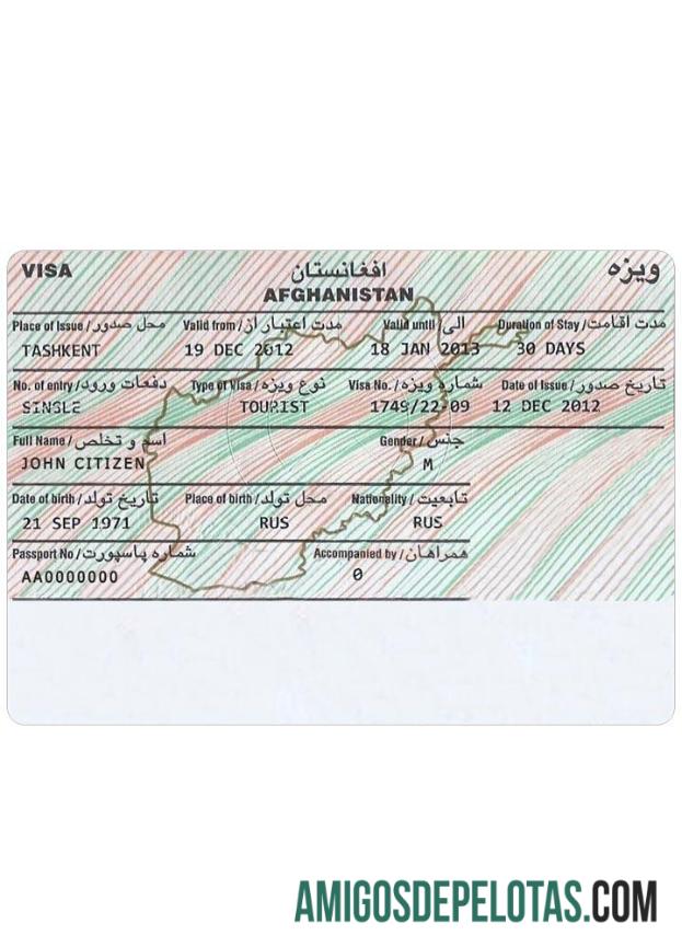 Show AFEGANISTÃO exemplo